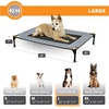 image:imageKampH Outdoor Elevated Dog Bed Cooling Raised Dog Bed Large 42x30in Green  Cool comfort outdoors large dog cot with hammock support washable dog bed metal frame quickdry meshGrayBlack Mesh