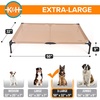 image:imageKampH Outdoor Elevated Dog Bed Cooling Raised Dog Bed Large 42x30in Green  Cool comfort outdoors large dog cot with hammock support washable dog bed metal frame quickdry meshTan Mesh