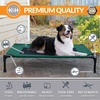 image:imageKampH Outdoor Elevated Dog Bed Cooling Raised Dog Bed Large 42x30in Green  Cool comfort outdoors large dog cot with hammock support washable dog bed metal frame quickdry meshGreenBlack Mesh