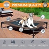 image:imageKampH Outdoor Elevated Dog Bed Cooling Raised Dog Bed Large 42x30in Green  Cool comfort outdoors large dog cot with hammock support washable dog bed metal frame quickdry meshChocolateBlack Mesh