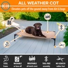 image:imageKampH Outdoor Elevated Dog Bed Cooling Raised Dog Bed Large 42x30in Green  Cool comfort outdoors large dog cot with hammock support washable dog bed metal frame quickdry meshTan Mesh