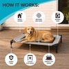 image:imageKampH Outdoor Elevated Dog Bed Cooling Raised Dog Bed Large 42x30in Green  Cool comfort outdoors large dog cot with hammock support washable dog bed metal frame quickdry meshCharcoalBlack Mesh