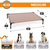 image:imageKampH Outdoor Elevated Dog Bed Cooling Raised Dog Bed Large 42x30in Green  Cool comfort outdoors large dog cot with hammock support washable dog bed metal frame quickdry meshTan Mesh
