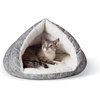 image:imageKampH Cat Bed SelfWarming Hut Cat Cave Bed Small 19x18in Gray  SuperSoft SelfHeating Covered Kitty Tent No Electric Needed to Keep Pets Warm Also for Small Dogs Machine WashableGrayWhite
