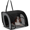 image:imageKampH Dog Car Seat Travel Safety Carrier for Pets Medium GrayBlack  Enclosed Car Seat for Dogs SoftSided Covered Pet Carrier Washable Pad Multiple Entrances Mesh Windows 24x19x17in240L x 190W x 170H