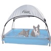 image:imageKampH Dog Pool Portable Pet Bath Large 42x30in Chill Blue  Dog Pools for Large Dogs amp Puppies Splash Pad Foldable Pool Design Heavy Duty Liner with Metal Frame Easy Drain PlugPool Canopy