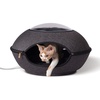 image:imageKampH Heated Cat Bed Thermo Lookout Pod Indoor Safety Listed 22in 4W  Removable Waterproof Cat Heating Pad Cover Warming Bed Cave for Large Kitties or small dogs Washable Cushion CollapsibleClassy Gray
