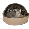 image:imageKampH Heated Cat Bed ThermoKitty Bed Deluxe Indoor Safety Listed 16in  Removable Waterproof Cat Heating Pad Machine Washable Covered Cave Pet Tent for Smaller Kitties Heated Dog Bed Small 4WTan