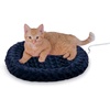image:imageKampH Heated Cat Bed ThermoKitty Fashion Splash Indoor Safety Listed  Removable Waterproof Cat Heating Pad Orthopedic Foam Heated Dog Bed for Large Cats amp Dogs Large 22x16in 4 Watts BlueBlue