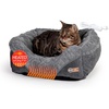image:imageKampH Heated Cat Bed ThermoPet Lounge Sleeper Indoor Safety Listed Small  Removable Waterproof Cat Heating Pad For Cats amp Dogs Bolstered Warm Calming Pillow Bed Machine Washable 205x195in 4WSmall 205 X 195 X 65 Inches