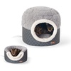 image:imageKampH Heated Cat Bed ThermoPet Nest Indoor Safety Listed Small Gray 4W  Removable Waterproof Cat Heating Pad 2in1 Heated Pet Cave Tent amp Cuddler Warming Bed Machine Washable 18x15in