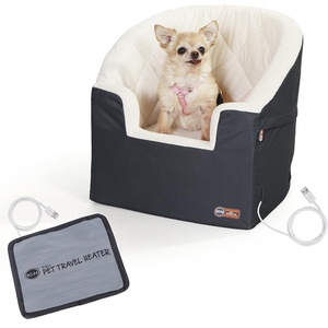 image:imageKampH Dog Car Seat Bucket Booster for Cats amp Dogs Small GrayCream  Better views on rides dog car seats for small dogs with bolster 2 tethers washable cover for 2 small dogs or 1 medium dogCharcoalCream