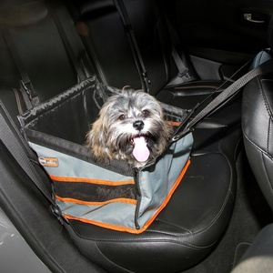 image:imageKampH Dog Car Seat Buckle N Go Dog Car Seats for Small Dogs XS 16x14x14in  Secure backseat rides small dog car seat with mesh windows folds flat carseat for dog seat belt tetherGray