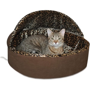 image:imageKampH Heated Cat Bed ThermoKitty Bed Deluxe Indoor Safety Listed 16in  Removable Waterproof Cat Heating Pad Machine Washable Covered Cave Pet Tent for Smaller Kitties Heated Dog Bed Small 4WMocha