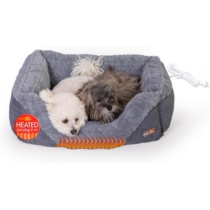 image:imageKampH Heated Cat Bed ThermoPet Lounge Sleeper Indoor Safety Listed Small  Removable Waterproof Cat Heating Pad For Cats amp Dogs Bolstered Warm Calming Pillow Bed Machine Washable 205x195in 4WMedium 305 X 245 X 9 Inches