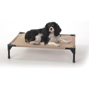 image:imageKampH Outdoor Elevated Dog Bed Cooling Raised Dog Bed Large 42x30in Green  Cool comfort outdoors large dog cot with hammock support washable dog bed metal frame quickdry meshTan Mesh