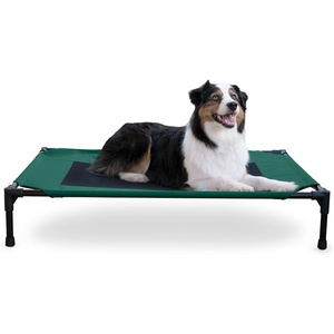 image:imageKampH Outdoor Elevated Dog Bed Cooling Raised Dog Bed Large 42x30in Green  Cool comfort outdoors large dog cot with hammock support washable dog bed metal frame quickdry meshGreenBlack Mesh