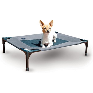 image:imageKampH Outdoor Elevated Dog Bed Cooling Raised Dog Bed Large 42x30in Green  Cool comfort outdoors large dog cot with hammock support washable dog bed metal frame quickdry meshGrayBlack Mesh