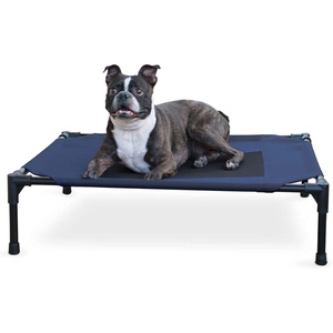 image:imageKampH Outdoor Elevated Dog Bed Cooling Raised Dog Bed Large 42x30in Green  Cool comfort outdoors large dog cot with hammock support washable dog bed metal frame quickdry meshBlueBlack Mesh