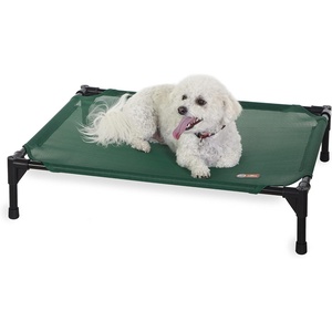 image:imageKampH Outdoor Elevated Dog Bed Cooling Raised Dog Bed Large 42x30in Green  Cool comfort outdoors large dog cot with hammock support washable dog bed metal frame quickdry meshGreen Mesh