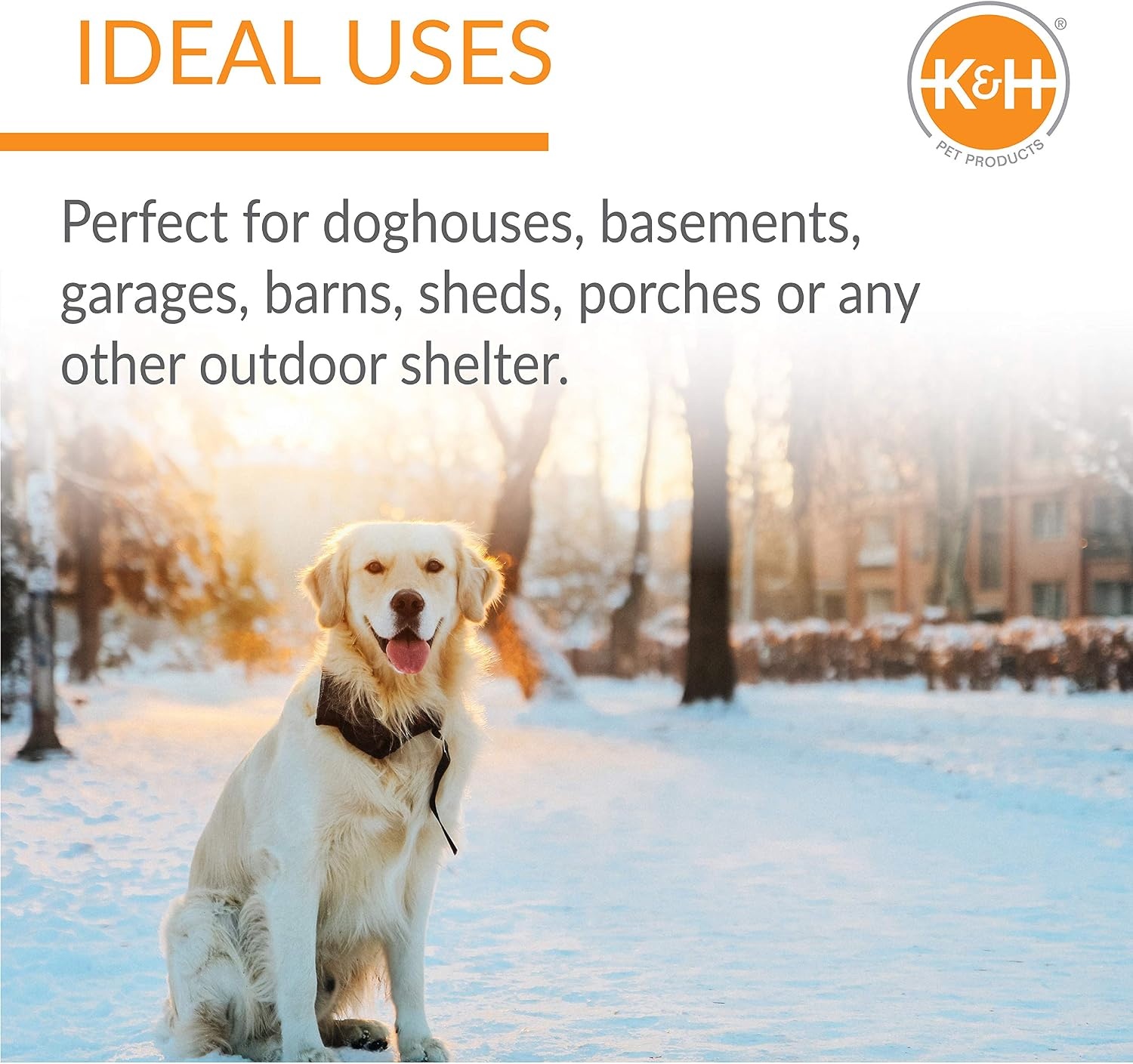 image:imageKampH Heating Pad LectroKennel Outdoor Heated Dog Pad Safety Listed 80W  Heated Pet Bed for Dogs amp Cats Waterproof Chew Resistant ABS Plastic Mat Washable Cover Large 285x225in BlackSmall 125 x 185 in