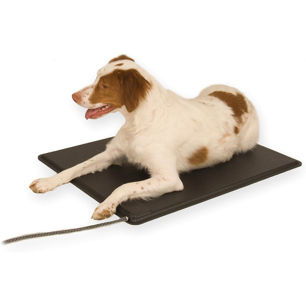 image:imageKampH Heating Pad LectroKennel Outdoor Heated Dog Pad Safety Listed 80W  Heated Pet Bed for Dogs amp Cats Waterproof Chew Resistant ABS Plastic Mat Washable Cover Large 285x225in BlackMedium 165 x 225 in