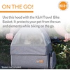 image:imageKampH Dog Bike Basket Travel Bicycle Basket for Pets Front Mount 16x12x10  Cat amp Small Dog Carrier for Bike Bicycle Basket with Safety Leash Soft Fleece Washable Liner Heavy Duty Metal FrameSmall Basket Hood