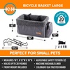 image:imageKampH Dog Bike Basket Travel Bicycle Basket for Pets Front Mount 16x12x10  Cat amp Small Dog Carrier for Bike Bicycle Basket with Safety Leash Soft Fleece Washable Liner Heavy Duty Metal FrameLarge Front Mount Basket
