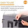 image:imageKampH Dog Bike Basket Travel Bicycle Basket for Pets Front Mount 16x12x10  Cat amp Small Dog Carrier for Bike Bicycle Basket with Safety Leash Soft Fleece Washable Liner Heavy Duty Metal FrameSmall Basket Hood