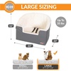 image:imageKampH Dog Car Seat Bucket Booster for Cats amp Dogs Small GrayCream  Better views on rides dog car seats for small dogs with bolster 2 tethers washable cover for 2 small dogs or 1 medium dogGrayCream