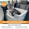 image:imageKampH Dog Car Seat Bucket Booster for Cats amp Dogs Small GrayCream  Better views on rides dog car seats for small dogs with bolster 2 tethers washable cover for 2 small dogs or 1 medium dogGrayCream