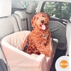 image:imageKampH Dog Car Seat Bucket Booster for Cats amp Dogs Small GrayCream  Better views on rides dog car seats for small dogs with bolster 2 tethers washable cover for 2 small dogs or 1 medium dogTanTan
