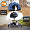 image:imageKampH Elevated Dog Bed Outdoor Pet Cot House for Large Pets  42x30in Blue  Outdoor Raised Dog Bed House Enclosed Canopy Window Flaps for Air Flow Washable Cover Raised Metal Frame CollapsibleLarge 30 X 42 X 32 Inches