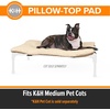 image:imageKampH Elevated Dog Bed Pet Cot Pad Cot Sold Separately XLarge 50x32 Tan  PillowTop Comfort for KampH Extra Large Raised Dog Bed Soft amp Fluffy Fleece Secure Fit Straps Machine Washable PortableMedium 25 in x 32 in