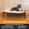 image:imageKampH Elevated Dog Bed Pet Cot Pad Cot Sold Separately XLarge 50x32 Tan  PillowTop Comfort for KampH Extra Large Raised Dog Bed Soft amp Fluffy Fleece Secure Fit Straps Machine Washable PortableMedium 25 in x 32 in
