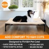 image:imageKampH Elevated Dog Bed Pet Cot Pad Cot Sold Separately XLarge 50x32 Tan  PillowTop Comfort for KampH Extra Large Raised Dog Bed Soft amp Fluffy Fleece Secure Fit Straps Machine Washable PortableLarge 30 in x 42 in