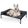 image:imageKampH Outdoor Elevated Dog Bed Bolster Pet Cot Medium 32x25in Charcoal  Cool comfort anywhere dog cot bed with removable bolster dog bed washable mesh center notools setupCharcoalBlack Mesh