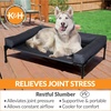 image:imageKampH Outdoor Elevated Dog Bed Bolster Pet Cot Medium 32x25in Charcoal  Cool comfort anywhere dog cot bed with removable bolster dog bed washable mesh center notools setupCharcoalBlack Mesh