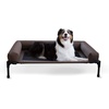 image:imageKampH Outdoor Elevated Dog Bed Bolster Pet Cot Medium 32x25in Charcoal  Cool comfort anywhere dog cot bed with removable bolster dog bed washable mesh center notools setupChocolateBlack Mesh