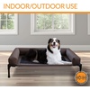 image:imageKampH Outdoor Elevated Dog Bed Bolster Pet Cot Medium 32x25in Charcoal  Cool comfort anywhere dog cot bed with removable bolster dog bed washable mesh center notools setupChocolateBlack Mesh