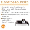 image:imageKampH Outdoor Elevated Dog Bed Bolster Pet Cot Medium 32x25in Charcoal  Cool comfort anywhere dog cot bed with removable bolster dog bed washable mesh center notools setupChocolateBlack Mesh