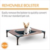 image:imageKampH Outdoor Elevated Dog Bed Bolster Pet Cot Medium 32x25in Charcoal  Cool comfort anywhere dog cot bed with removable bolster dog bed washable mesh center notools setupChocolateBlack Mesh