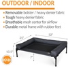 image:imageKampH Outdoor Elevated Dog Bed Bolster Pet Cot Medium 32x25in Charcoal  Cool comfort anywhere dog cot bed with removable bolster dog bed washable mesh center notools setupCharcoalBlack Mesh