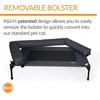 image:imageKampH Outdoor Elevated Dog Bed Bolster Pet Cot Medium 32x25in Charcoal  Cool comfort anywhere dog cot bed with removable bolster dog bed washable mesh center notools setupCharcoalBlack Mesh