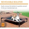 image:imageKampH Outdoor Elevated Dog Bed Bolster Pet Cot Medium 32x25in Charcoal  Cool comfort anywhere dog cot bed with removable bolster dog bed washable mesh center notools setupChocolateBlack Mesh