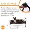 image:imageKampH Outdoor Elevated Dog Bed Bolster Pet Cot Medium 32x25in Charcoal  Cool comfort anywhere dog cot bed with removable bolster dog bed washable mesh center notools setupChocolateBlack Mesh