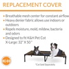 image:imageKampH Outdoor Elevated Dog Bed Pet Cot Replacement Cover Large 42x30in  Designed to fit KampH Large Pet Cots Sold Separately Indoor Outdoor Dog Bed Breathable Mesh Center Machine WashableChocolateBlack Mesh