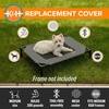 image:imageKampH Outdoor Elevated Dog Bed Pet Cot Replacement Cover Large 42x30in  Designed to fit KampH Large Pet Cots Sold Separately Indoor Outdoor Dog Bed Breathable Mesh Center Machine WashableGrayBlack Mesh
