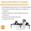 image:imageKampH Outdoor Elevated Dog Bed Pet Cot Replacement Cover Large 42x30in  Designed to fit KampH Large Pet Cots Sold Separately Indoor Outdoor Dog Bed Breathable Mesh Center Machine WashableGrayBlack Mesh