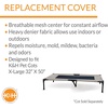 image:imageKampH Outdoor Elevated Dog Bed Pet Cot Replacement Cover Large 42x30in  Designed to fit KampH Large Pet Cots Sold Separately Indoor Outdoor Dog Bed Breathable Mesh Center Machine WashableTaupeBlack
